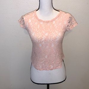 Rue 21 pink lace sexy crop top